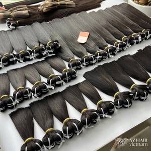 Extensiones de Cabello Humano en Bruto, Trama de Máquina de Ondas Rectas Sedosas Remy, Supergruesas, de Alta Calidad, 100%, Color Negro Natural Vietnamita, Grado 12A - Product Image 1