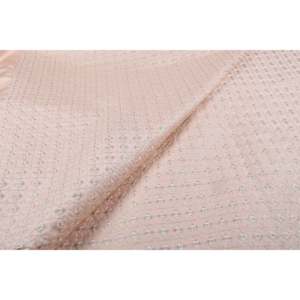 Tela de Satén Malai Bordada por Metro - Viscosa Transpirable de 58 Pulgadas de Ancho con Diseño Floral Color Durazno - TFAB DUPION EMB01 165 - Product Image 2
