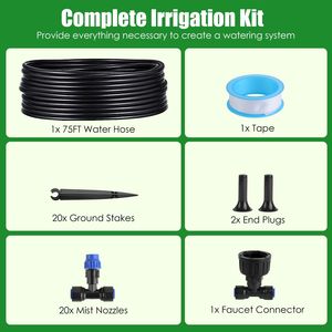 Kit Sistema di Irrigazione a Goccia Regolabile da 22,86m in PVC per Giardino con Ugelli Nebulizzatori - Sistema Completo per Irrigazione Patio - Product Image 3