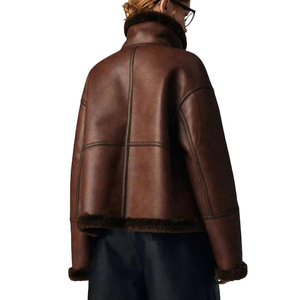 Chaqueta de Invierno para Mujer, Estilo Motero, Reversible, Impermeable, de Piel de Oveja Auténtica Teñida, Moda Casual Urbana - Product Image 4