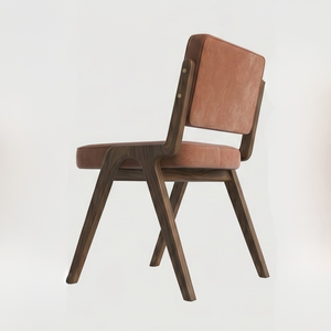 Modern Solid Wood <b>Dining</b> <b>Chair</b> Upholstered Faux Leather Seat Back Midcentury Design for Home <b>Dining</b> Use - Product Image 2