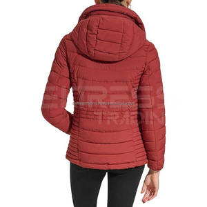 Chaqueta acolchada de invierno de estilo doble con capucha Abrigo largo con cremallera completa con forro de lana y relleno de algodón Cálido con bolsillos - Product Image 6