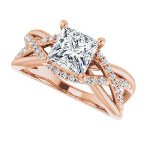 แหวนหมั้นเพชรทรงปรินเซสคัทแบบอินฟินิตี้ ดีไซน์ธรรมชาติ ทองคำแท้ 18k/22k หลายวง สำหรับผู้หญิงและเด็กผู้หญิง - Product Image 3