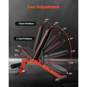 Sit-Up pieghevole regolabile e panca pesi per l'allenamento della forza della palestra di casa per l'allenamento a casa e l'uso in ufficio - Product Image 4