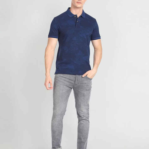 Logo personnalisé, tissu jersey de haute qualité, couleur unie, manches courtes pour chemises pour hommes, services OEM, en gros, en stock - Product Image 1