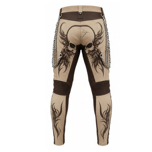 Wholesale Custom <b>Black</b> Leather Motorcycle Pants for <b>Men</b> Slim Fit Pleated Bottom Waterproof Windproof Breathable UV Protection - Product Image 6