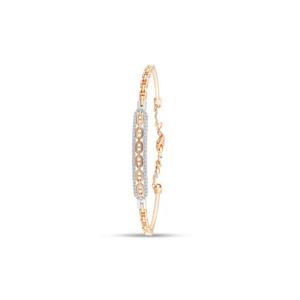 Pulsera de Plata de Ley Chapada en Oro Rosa con Eslabones de Ancla y Adorno de Piedras Brillantes, Joyería Fina Moderna para Mujer - Product Image 6