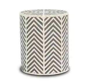 High Quality Modern Design Bone Inlay Round End <b>Table</b> Handmade Drum Side <b>Stool</b> Coffee <b>Table</b> Elegant Bone Inlay Round Side <b>Table</b> - Product Image 1
