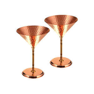 Verre à cocktail Martini en cuivre design avec paille – Élégant verre à pied pour bar, idéal pour l'hôtellerie, les boissons et les fêtes - Product Image 4