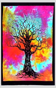 Tapices bohemios multicolores árbol seco Tie Dye Mandala tapiz Hippie celestial pared colgante póster arte decoración del hogar - Product Image 4