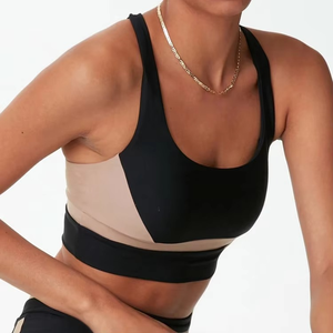 Women Sports Bra Racerback Half Cup <b>Wire</b> Free Breathable Spandex Nylon Solid Color Activewear Crop Top All Seasons - Product Image 3