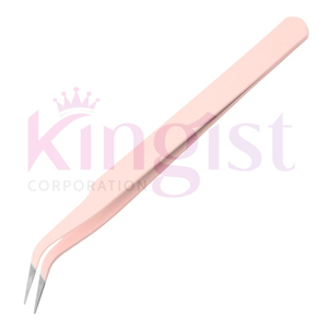 Pince à cils courbée noire mate avec logo personnalisé, ensemble de pinces à cils volume russe à 90 degrés avec pointe en fibre pour extension de cils - Product Image 3
