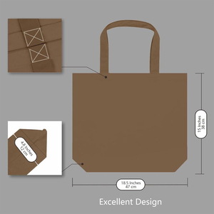 Sac fourre-tout en toile durable, sac de courses réutilisable en coton, sac fourre-tout en toile de coton imprimé sur mesure, sac de courses écologique - Product Image 3
