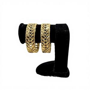 Luxury 22 K Gold Classic Dubai Bridal <b>Bangles</b> <b>Set</b> Intricate Mesh Filigree Indian Wedding Jewelry for Women Gift Party - Product Image 1