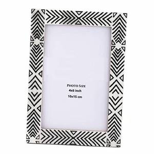 Chevron Pattern Bone Inlay Photo Frame for Desktop Decorative Frame for Wall & Tabletop-Ideal for Living Room Office Table Decor - Product Image 6