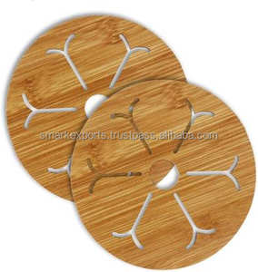Posavasos de madera de bambú hechos a mano, paquete de 2 alfombrillas ligeras resistentes al calor, ideales para la protección diaria de la Mesa - Product Image 1