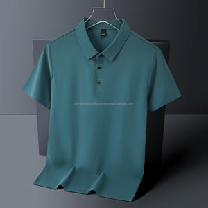 Polo de Manga Corta Casual de Secado Rápido, Elástico, con Logotipo Personalizado, Transpirable, de Seda Helada para Verano - Product Image 1