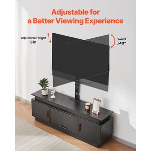 Mobile TV da 60 pollici con luci LED e supporto, Centro Intrattenimento con Presa di Corrente, Consolle Regolabile in Altezza in Melamina per TV fino a 75 pollici - Product Image 5