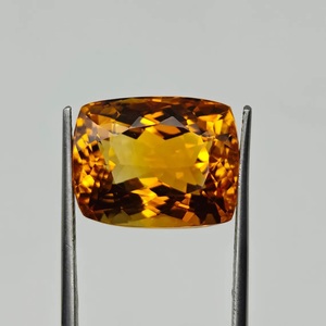 Citrine jaune naturelle taille coussin 17 carats, pierres précieuses facettées taille coussin avec tailles calibrées et sans défauts pour le bricolage - Product Image 4