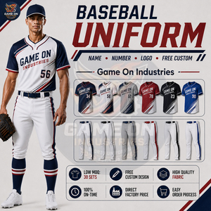 Tenue d'entraînement athlétique respirante de haute qualité : Ensemble chemise de baseball et pantalon à passepoil assorti, idéal pour la vente en gros - Product Image 5