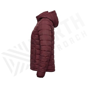 Hooded Quilted Waterproof <b>Bubble</b> Jacket Black Full Sleeve Winter Windproof Cotton Shell Knitted Fabric Polyester Filling Stand - Product Image 3
