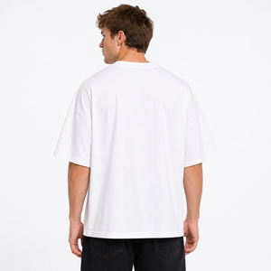 Customized Graphic Oversized Men's <b>shirts</b> Wholesale Heavyweight Cotton Crew Neck Bold Letter DTG Print Casual Streetwear Apparel - Product Image 4