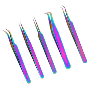 Pinzas de Acero Inoxidable para Extensión de Pestañas con Diseño de Punta Fina de Precisión, Pinzas Profesionales para Extensión de Pestañas - Product Image 1