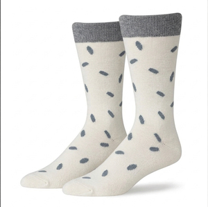 Calcetines de Hombre, Azul Marino con Diseño de Puntos Verdes, Tejido de Algodón y Elastano, Transpirables, para Uso Diario, Estilo Otoñal - Product Image 2