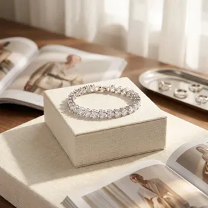 กำไลเทนนิสเพชร ทอง 14k เครื่องประดับเพชร กำไลเพชรเทนนิสเพชรเลี้ยงในห้องปฏิบัติการ - Product Image 2