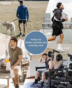 Pantalones Cortos Deportivos de Algodón para Hombre con 3 Bolsillos, Pantalones Cortos Deportivos para Correr, Pantalones Cortos Atléticos - Product Image 6