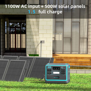 ソーラー発電機充電バックアップキャンプLifepo4ソーラーパネル1000w 2000w 2400w懐中電灯ポータブルステーションジャンプスターターシガー - Product Image 6