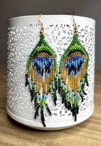 Boucles d'oreilles créoles multicolores style bohème ethnique 2026, faites à la main avec perles de rocaille, bijoux perlés pour soirée, design pendantes - Product Image 4