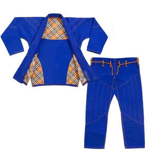 Kimono Azul de BJJ para Hombre, Uniforme de Artes Marciales, Judo, Algodón y Poliéster, Duradero, Corte Regular, Estilo Liso Teñido - Product Image 1