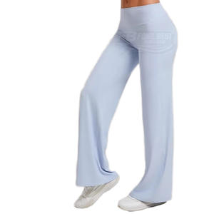 Leggings de yoga pour femmes à taille haute élastique, amples, évasés, pleine longueur, confortables, respirants, séchage rapide, en Spandex/Nylon, pour la maison - Product Image 1