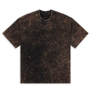 Camiseta Oversize Personalizada con Lavado Ácido, Algodón Pesado, Estilo Urbano Vintage, Hombros Caídos, Corte Holgado, Camisetas Lisas - Product Image 3