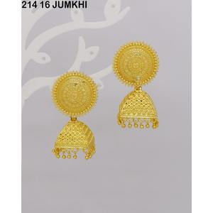 Juego de pendientes colgantes chapados en oro de nuevo diseño tradicional indio, pendientes Jhumka chapados en oro, joyería para mujer, ropa de exportadores - Product Image 1