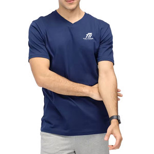 เสื้อยืดคอวีผู้ชายดีไซน์เฉพาะสั่งทำพิเศษ รุ่นใหม่ล่าสุด เสื้อยืดคอวีผู้ชายไซส์ใหญ่ แห้งเร็ว - Product Image 1