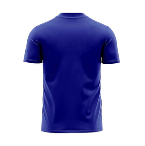 Maillot de football pour homme à rayures bleues, col en V, manches courtes, respirant, coupe athlétique, pour toutes les saisons, vêtements de sport - Product Image 2