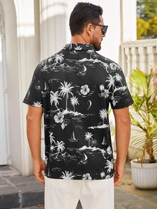 Chemises polo pour hommes à motifs tropicaux noir et blanc. Fournisseur en gros B2B proposant des services OEM personnalisés et des MOQs faibles à l'échelle mondiale. - Product Image 2