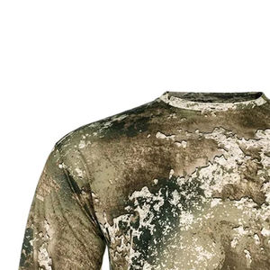 เสื้อยืดแขนยาวลายทางสำหรับล่าสัตว์ แห้งเร็ว ระบายอากาศได้ดี ผลิตจากผ้าฝ้ายออร์แกนิค 100% ปรับแต่งได้สำหรับผู้ชาย - Product Image 3