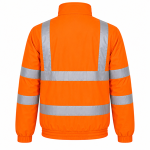Custom Logo Mens Industry <b>Jacket</b> <b>High</b> <b>Visibility</b> Tape Stand Collar Zipper Pockets Safety Outerwear Custom Workwear <b>Jacket</b> - Product Image 2