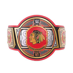 Ceinture de championnat de hockey style armure dorée Chicago Blackhawks, plaques en alliage de zinc de qualité supérieure, sangle réglable, ceintures de titre - Product Image 1