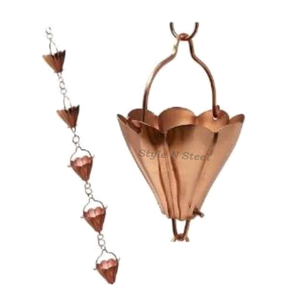 Chaîne de pluie décorative sans marteau, en production, thermolaquée, durable, multi-usages, extérieur et intérieur, avec drainage - Product Image 2