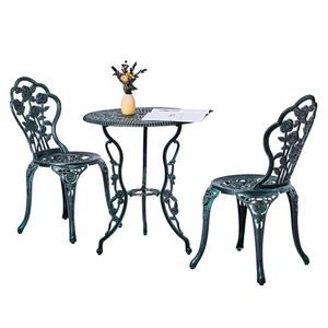 Set da 3 Pezzi in Alluminio Pressofuso per Tutte le Stagioni: Tavolo Bistrot e Sedie, Set da 2 Pezzi per Esterni, Arredamento da Giardino e Patio - Product Image 1