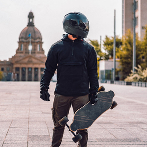 Sweat à capuche de moto pour homme, homologué, avec doublure polaire intégrale et protections intégrées - Product Image 3