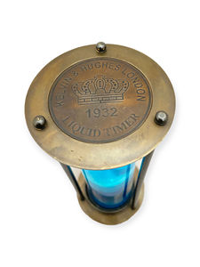 Reloj de arena de lujo de latón antiguo con tubo de líquido, diseño elegante para medir el tiempo - Product Image 3