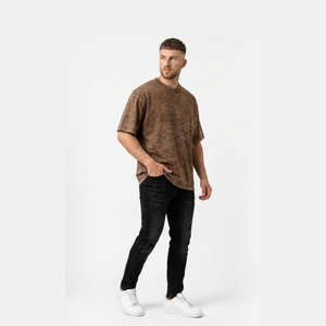T-shirts personnalisables pour hommes, en polyester/coton, délavés à l'acide, colorés, épais, effet usé, décolorés par le soleil, respirants et à séchage rapide – Grande Vente - Product Image 4