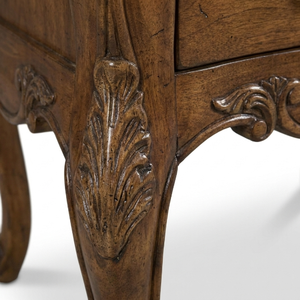 Table de chevet traditionnelle en bois avec 2 tiroirs, style antique fait main, meuble de chambre à coucher, design panneau, rangement - Product Image 2