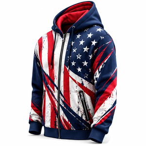 Teamwear Men's Winter Zip-Up Embroidered Hoodie Pocket Durable Lightweight 100% Polyester Sports Clothing <b>Personalized</b> Export - Product Image 1