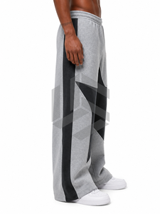 Men's Customized Color Straight Jogger Sweatpants Regular Fit Elastic Waist Casual Spring Wear Breathable Midweight Knitted - Product Image 3